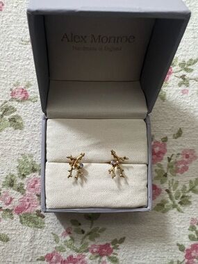 Alex Monroe 18K Opal Coral Handmade Earrings
